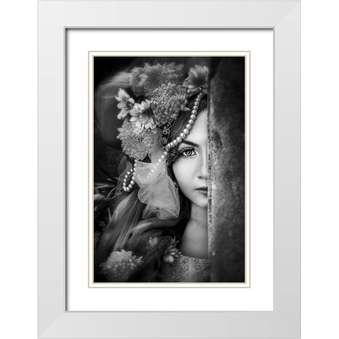 :: Half :: White Modern Wood Framed Art Print with Double Matting by Minggar T, Miranti