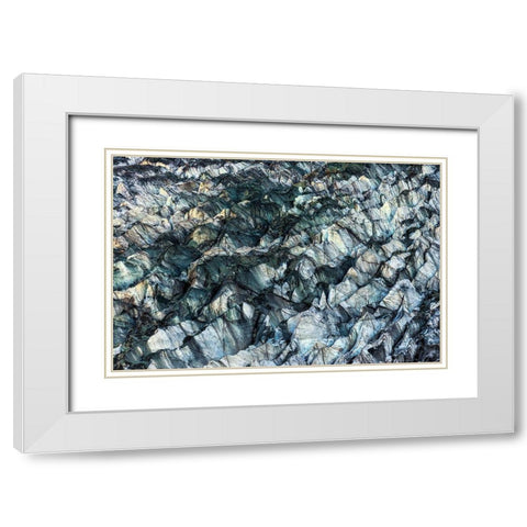 Ice Texture In Hopper Glacier White Modern Wood Framed Art Print with Double Matting by Kowit, Lee