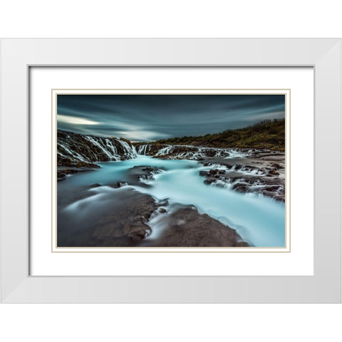 Cool Water White Modern Wood Framed Art Print with Double Matting by Hoffmann, Raymond