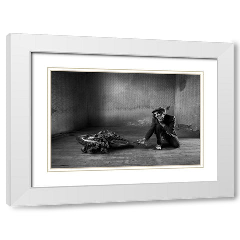 Give Me Back My Baby White Modern Wood Framed Art Print with Double Matting by Grobenski, Mario