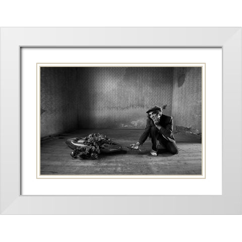 Give Me Back My Baby White Modern Wood Framed Art Print with Double Matting by Grobenski, Mario