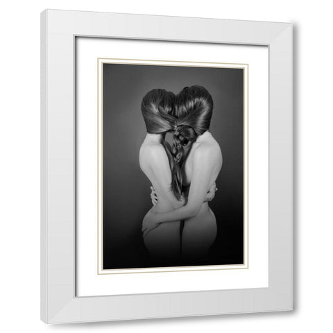 Togetherness White Modern Wood Framed Art Print with Double Matting by Mest, Olga