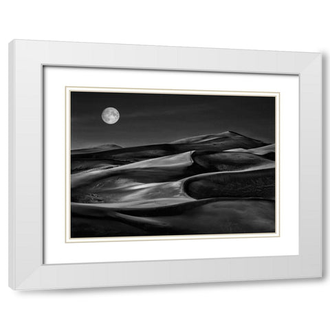 The Night Walked Down The Sky ... White Modern Wood Framed Art Print with Double Matting by Depaepe, Yvette