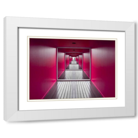 Exit White Modern Wood Framed Art Print with Double Matting by Hammer, Jacqueline