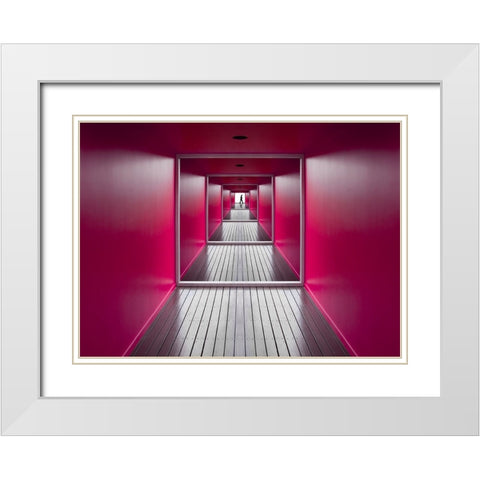 Exit White Modern Wood Framed Art Print with Double Matting by Hammer, Jacqueline