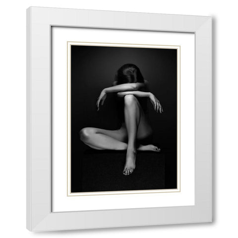 Eszter White Modern Wood Framed Art Print with Double Matting by Kiss, Jozef