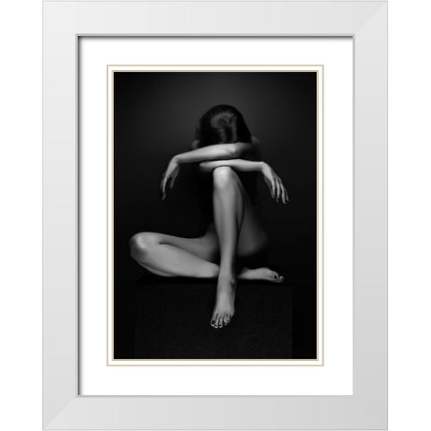 Eszter White Modern Wood Framed Art Print with Double Matting by Kiss, Jozef