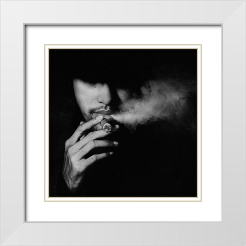 Untitled White Modern Wood Framed Art Print with Double Matting by Satriani, Jay