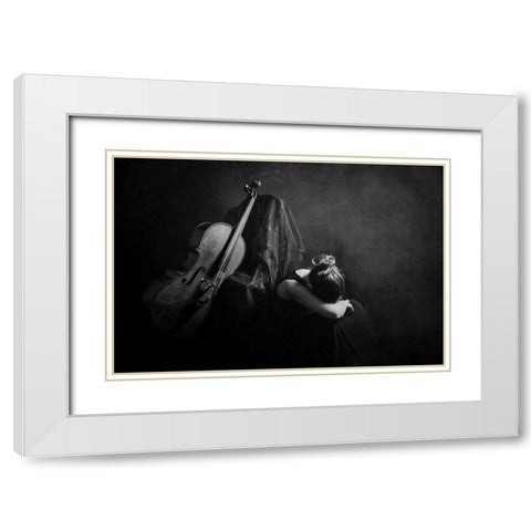Silence White Modern Wood Framed Art Print with Double Matting by Mest, Olga