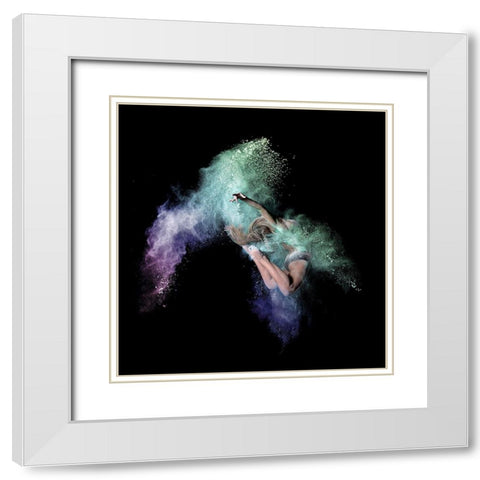 Cosmic Dancer White Modern Wood Framed Art Print with Double Matting by Pentony Ma, Pauline