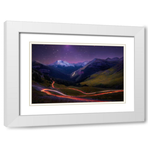 Ascendancy White Modern Wood Framed Art Print with Double Matting by Franta, Taylor
