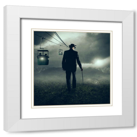 The Business Of Dying White Modern Wood Framed Art Print with Double Matting by Bilotta, Michael