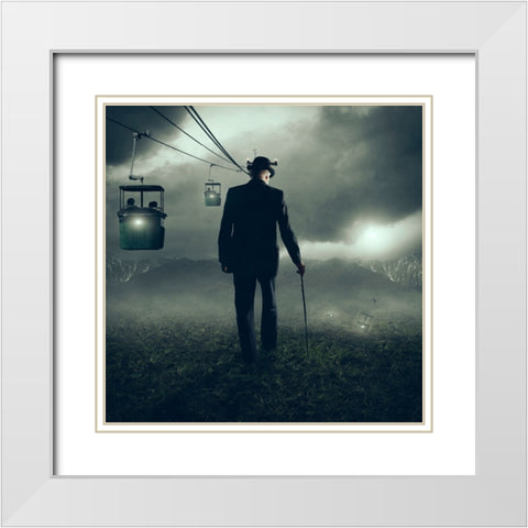 The Business Of Dying White Modern Wood Framed Art Print with Double Matting by Bilotta, Michael