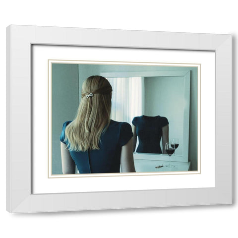 Emty Inside White Modern Wood Framed Art Print with Double Matting by Helerand, Roland