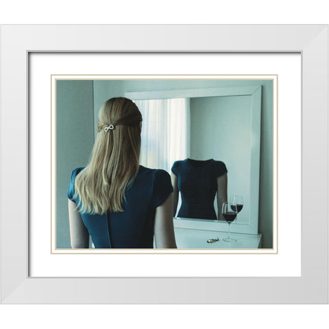 Emty Inside White Modern Wood Framed Art Print with Double Matting by Helerand, Roland