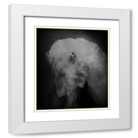 Medusa White Modern Wood Framed Art Print with Double Matting by Vasiliev-Apostol, Yaroslav