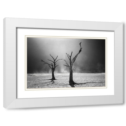 Afterlife White Modern Wood Framed Art Print with Double Matting by Fegari