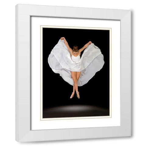 Entrechat En Blanc White Modern Wood Framed Art Print with Double Matting by Pentony MA, Pauline