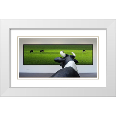 My Wish: I Was Grazing There Myself...! White Modern Wood Framed Art Print with Double Matting by Limberg, Huib