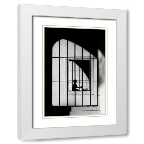 Gabbie White Modern Wood Framed Art Print with Double Matting by Della Latta, Massimo