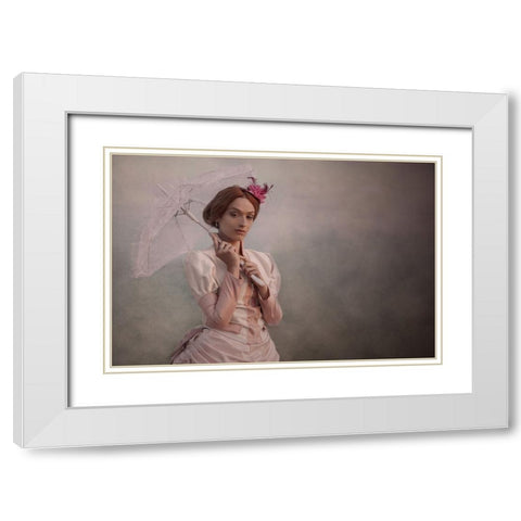 A Walk White Modern Wood Framed Art Print with Double Matting by Mest, Olga