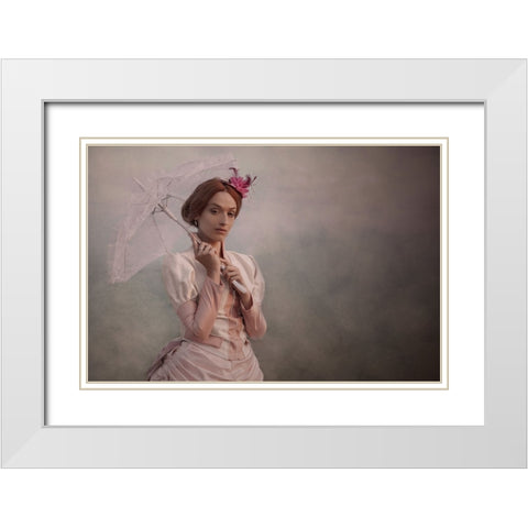 A Walk White Modern Wood Framed Art Print with Double Matting by Mest, Olga