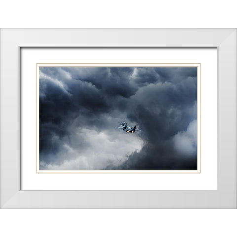 Into The Inferno White Modern Wood Framed Art Print with Double Matting by Leon