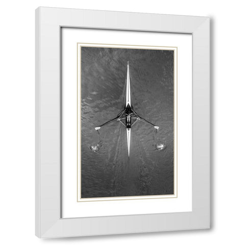 Drawings On The River White Modern Wood Framed Art Print with Double Matting by Toniolo, Giorgio