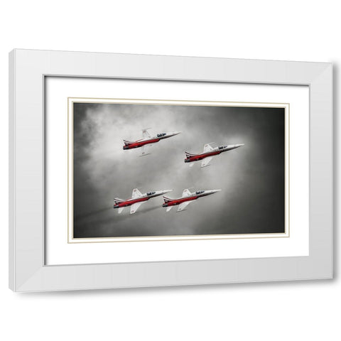 Patrouille Suisse White Modern Wood Framed Art Print with Double Matting by Leon