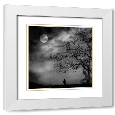 This Darkness White Modern Wood Framed Art Print with Double Matting by Satriani, Jay