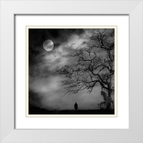 This Darkness White Modern Wood Framed Art Print with Double Matting by Satriani, Jay