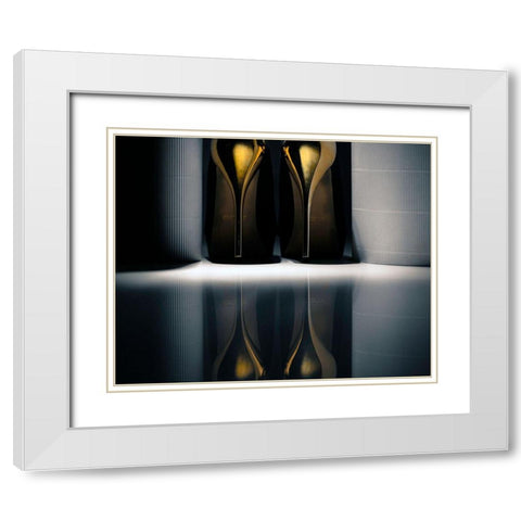 Gold White Modern Wood Framed Art Print with Double Matting by Schottstaedt, Erik