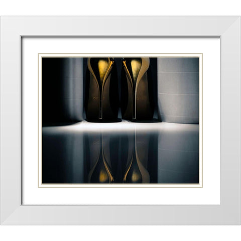 Gold White Modern Wood Framed Art Print with Double Matting by Schottstaedt, Erik