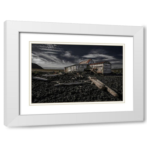 Wood White Modern Wood Framed Art Print with Double Matting by Ingibergsson, Bragi