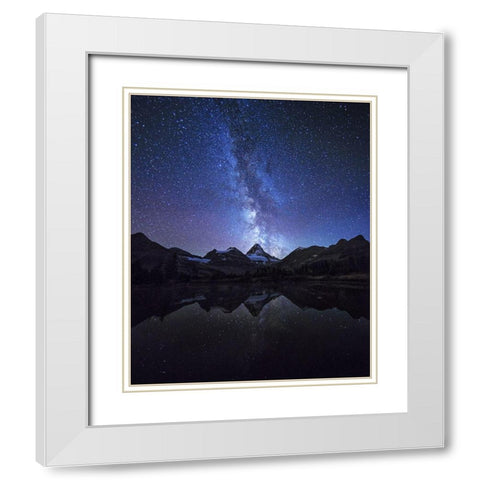 Million Stars White Modern Wood Framed Art Print with Double Matting by Chantaravisoot, Naphat