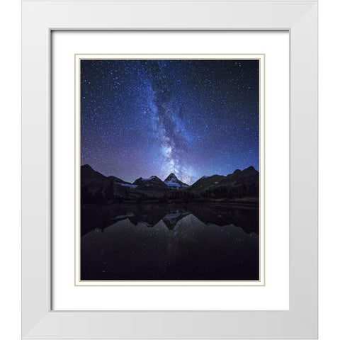 Million Stars White Modern Wood Framed Art Print with Double Matting by Chantaravisoot, Naphat