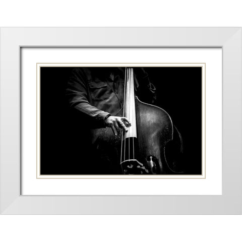 Jazz White Modern Wood Framed Art Print with Double Matting by Simoes, Goncalo