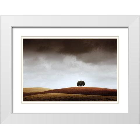 Tuve Que Pararme Al Verla White Modern Wood Framed Art Print with Double Matting by Merchan, Alberto