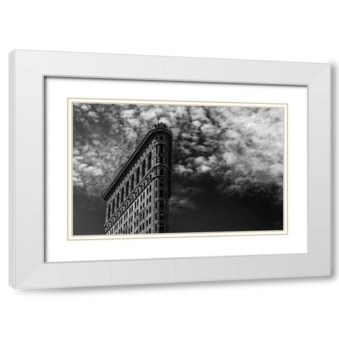Nyc, Flatiron White Modern Wood Framed Art Print with Double Matting by Santini, Francesco