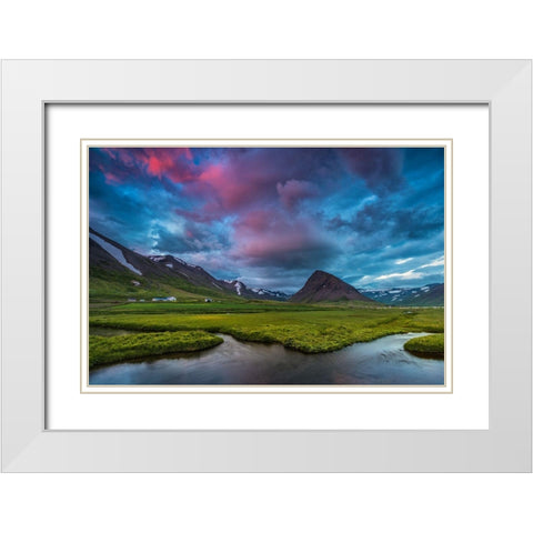 Farmland White Modern Wood Framed Art Print with Double Matting by Hoffmann, Raymond