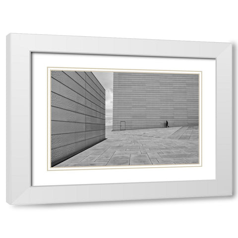 From Where To Where? White Modern Wood Framed Art Print with Double Matting by Custodio, Joao