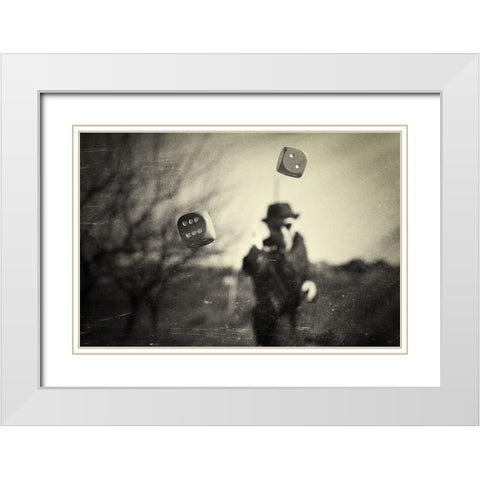Alea Iacta Est White Modern Wood Framed Art Print with Double Matting by Dan, Bez