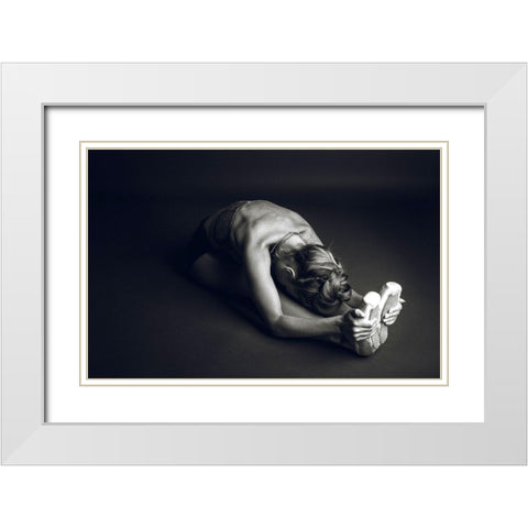 Communication White Modern Wood Framed Art Print with Double Matting by Amos, Nir