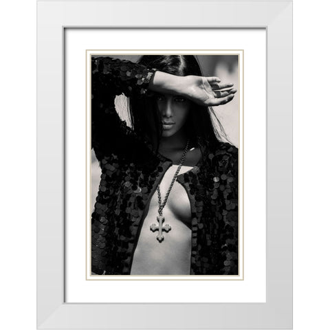 Bara White Modern Wood Framed Art Print with Double Matting by Krystynek MQEP, Martin