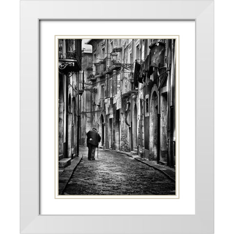 I Am... White Modern Wood Framed Art Print with Double Matting by Parricelli, Gennaro
