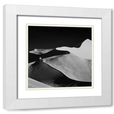 Abstract Dunes White Modern Wood Framed Art Print with Double Matting by Guillemot, Mathilde