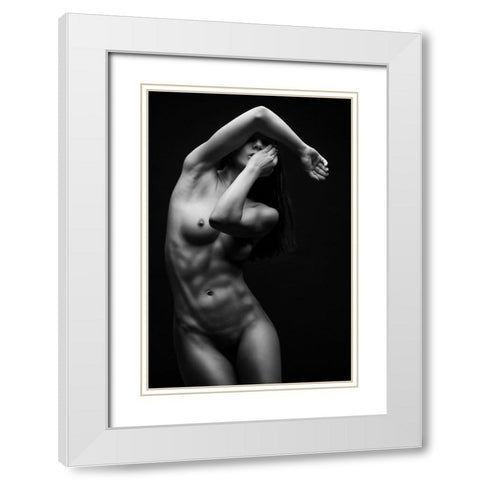 Bodyscape White Modern Wood Framed Art Print with Double Matting by Belovodchenko, Anton