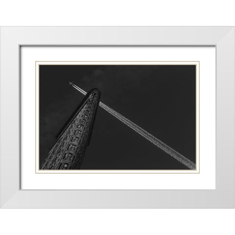 New York - Flatiron Crossing White Modern Wood Framed Art Print with Double Matting by Jurek, Michael