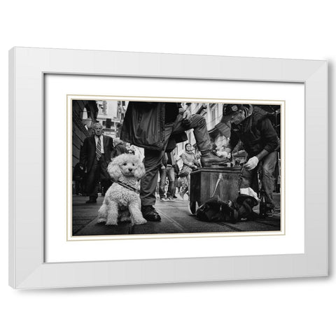 Antonio-Ultimo Lucidascarpe Di Napoli White Modern Wood Framed Art Print with Double Matting by Grambone, Antonio