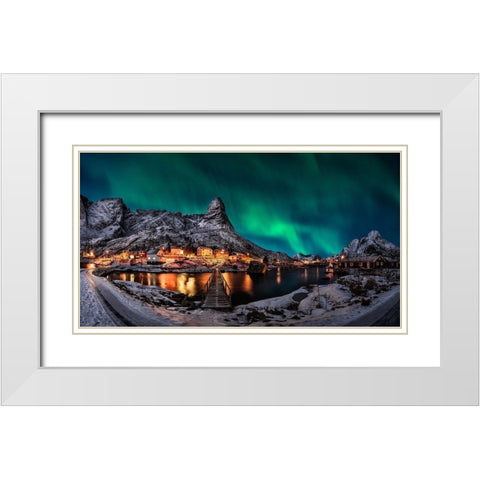 Gangway Borealis White Modern Wood Framed Art Print with Double Matting by De La, Javier